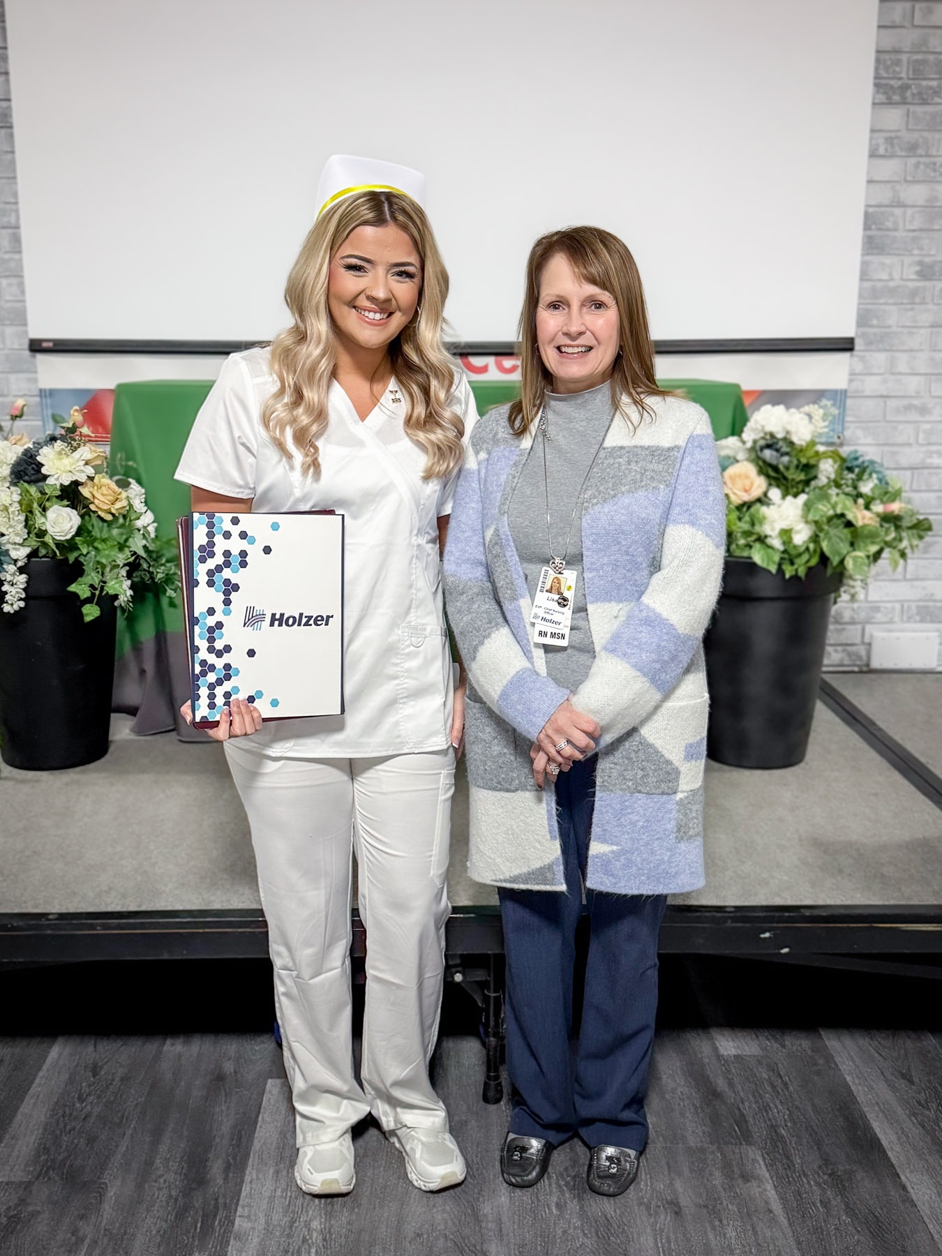 Alyson Bailey, Best in Clinical Performance Award recipient & Lisa Detty, MSN, RN, Executive Vice President, Chief Nursing Officer at Holzer Health Systems